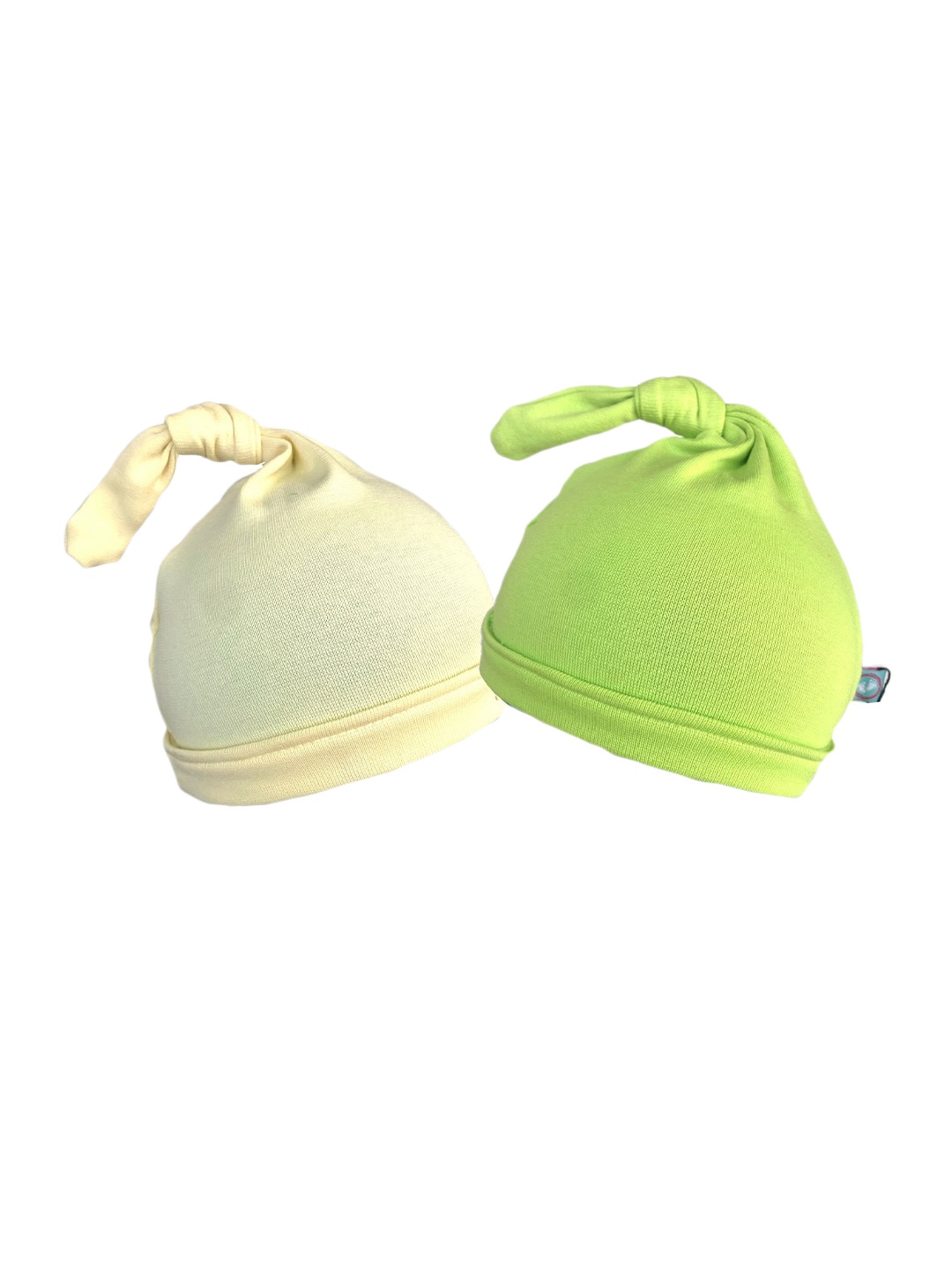 

cherrytoes Unisex Kids Pack Of 2 Yellow & Cream-Coloured Beanie
