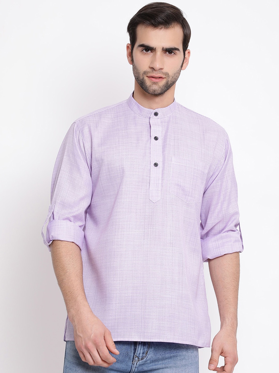 

VASTRAMAY Men Purple Kurta