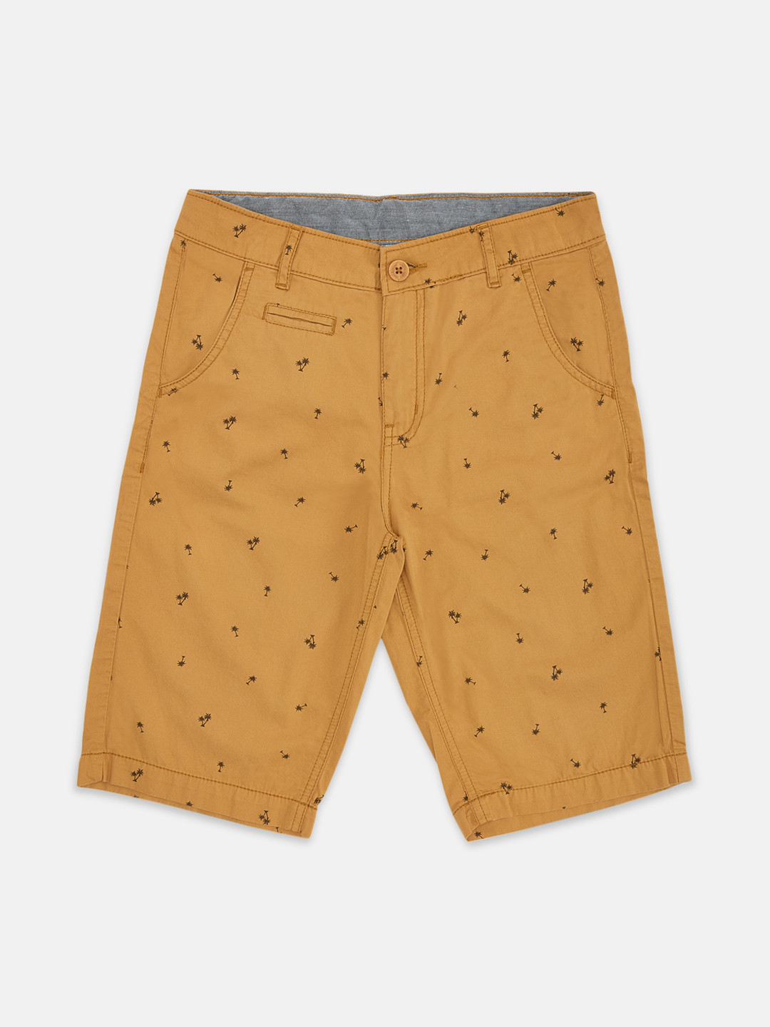 

Pantaloons Junior Boys Khaki Printed Mid-Rise Regular Shorts