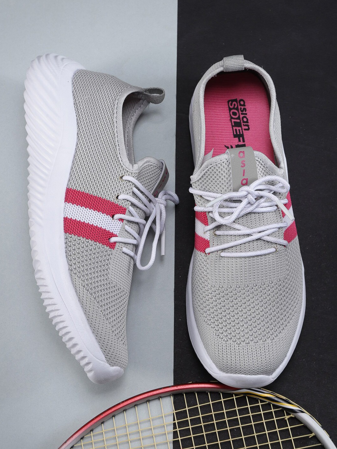 

ASIAN Women Grey Mesh Running Sport Shoes