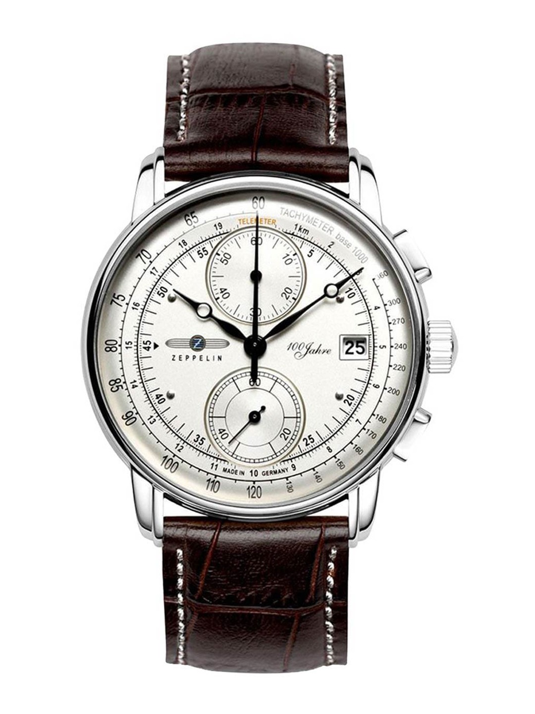 

ZEPPELIN Men Silver-Toned Patterned Dial & Brown Leather Straps Analogue Watch - 86701