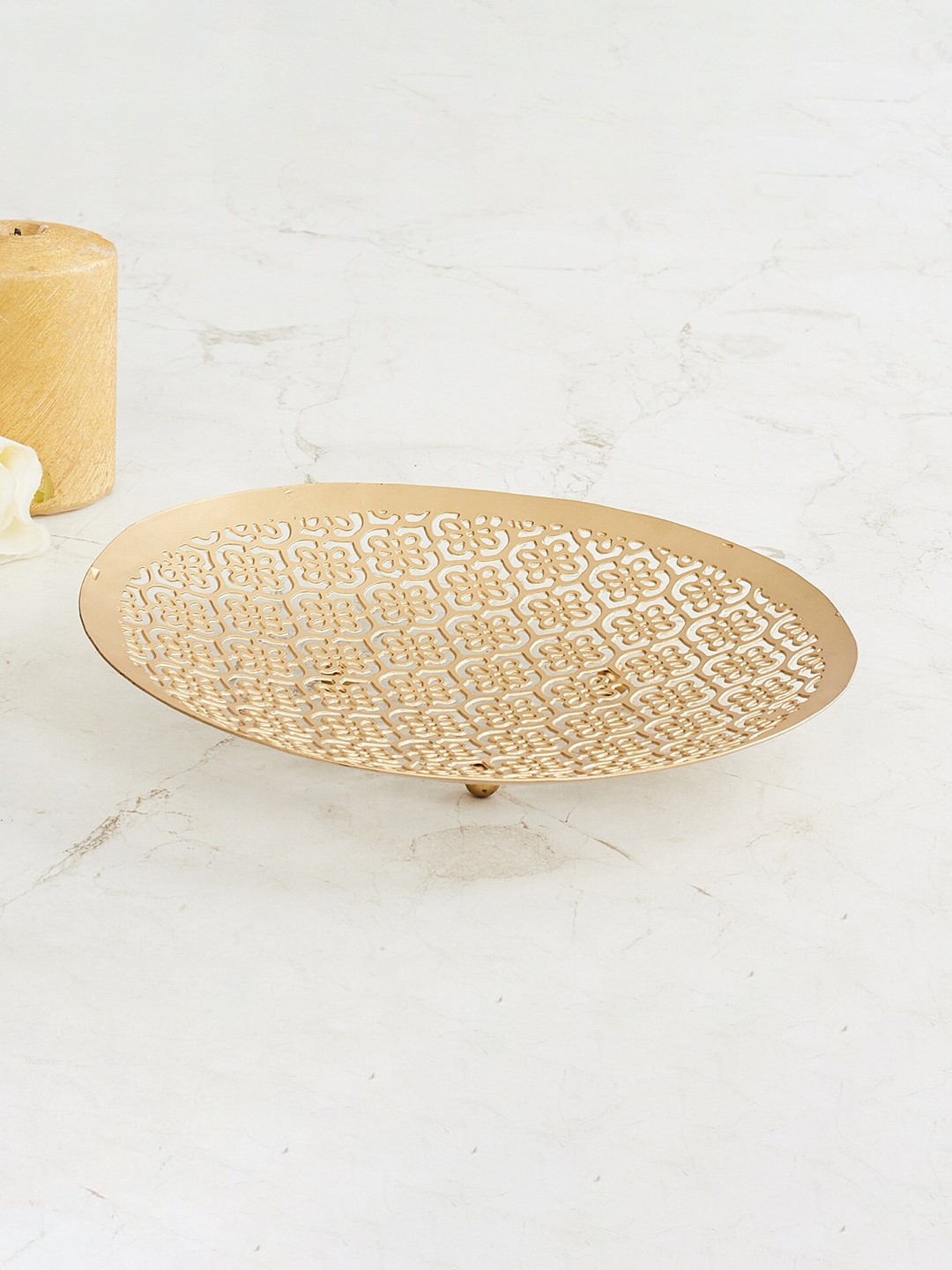 

Home Centre Gold-Toned Helios Baroque Cutwork Metal Decorative Bowl