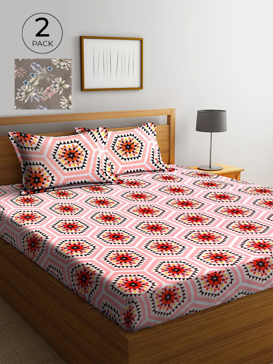 

KLOTTHE 210 TC 2 King Bedsheet with 4 Pillow Covers, White
