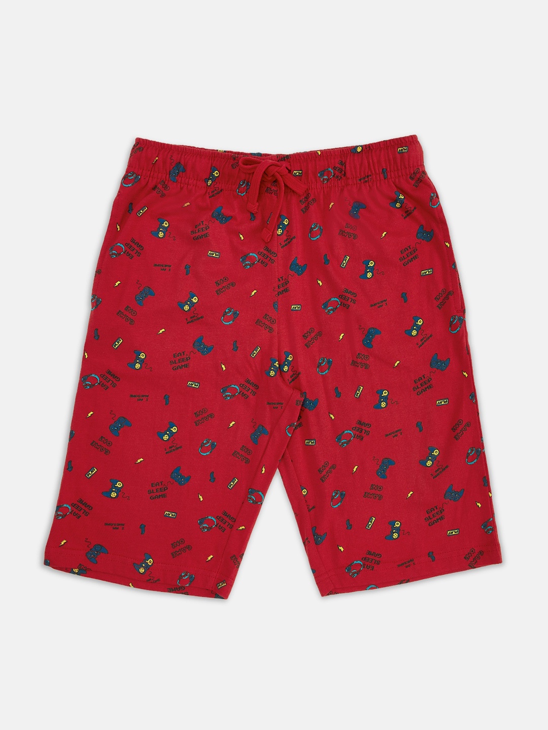 

Pantaloons Junior Boys Red Printed Mid-Rise Regular Shorts