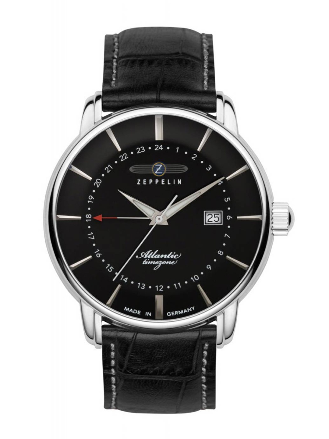 

ZEPPELIN Men Black Dial & Black Leather Straps Analogue Watch 84422
