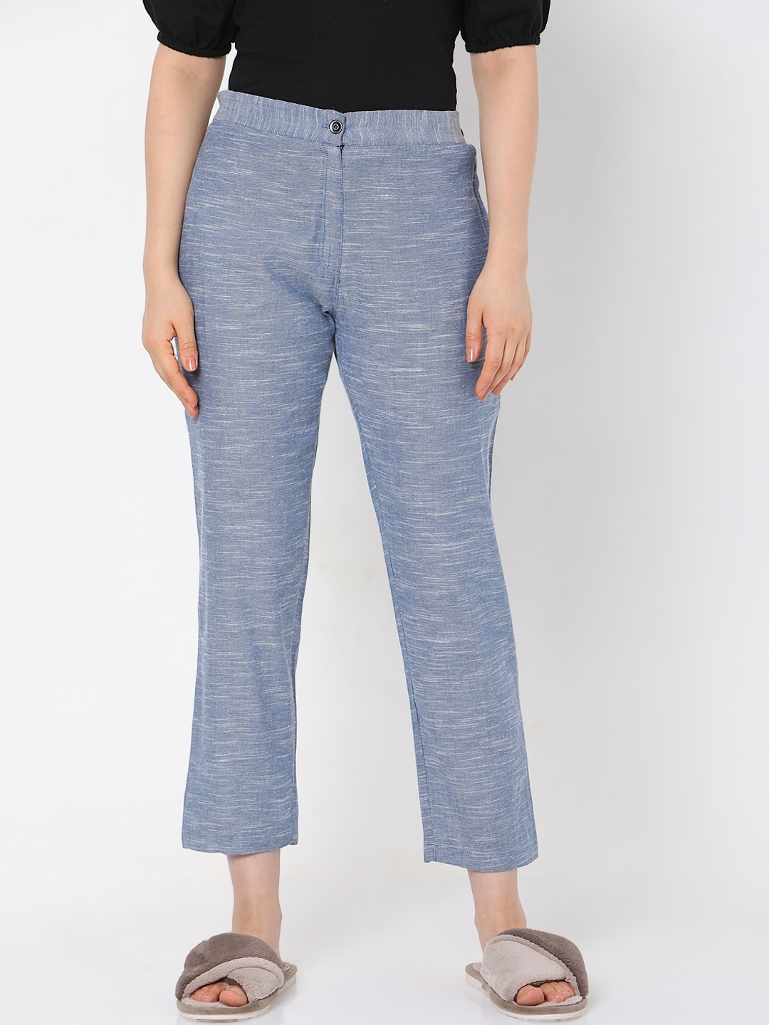 

Smarty Pants Women Blue Flared Regular Trousers