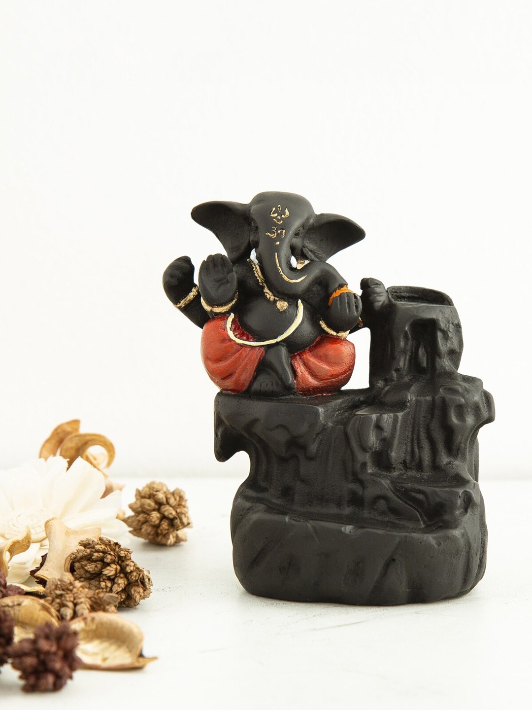 

Homecentre Black Corsica Ganesha Figurine With Burner Showpiece