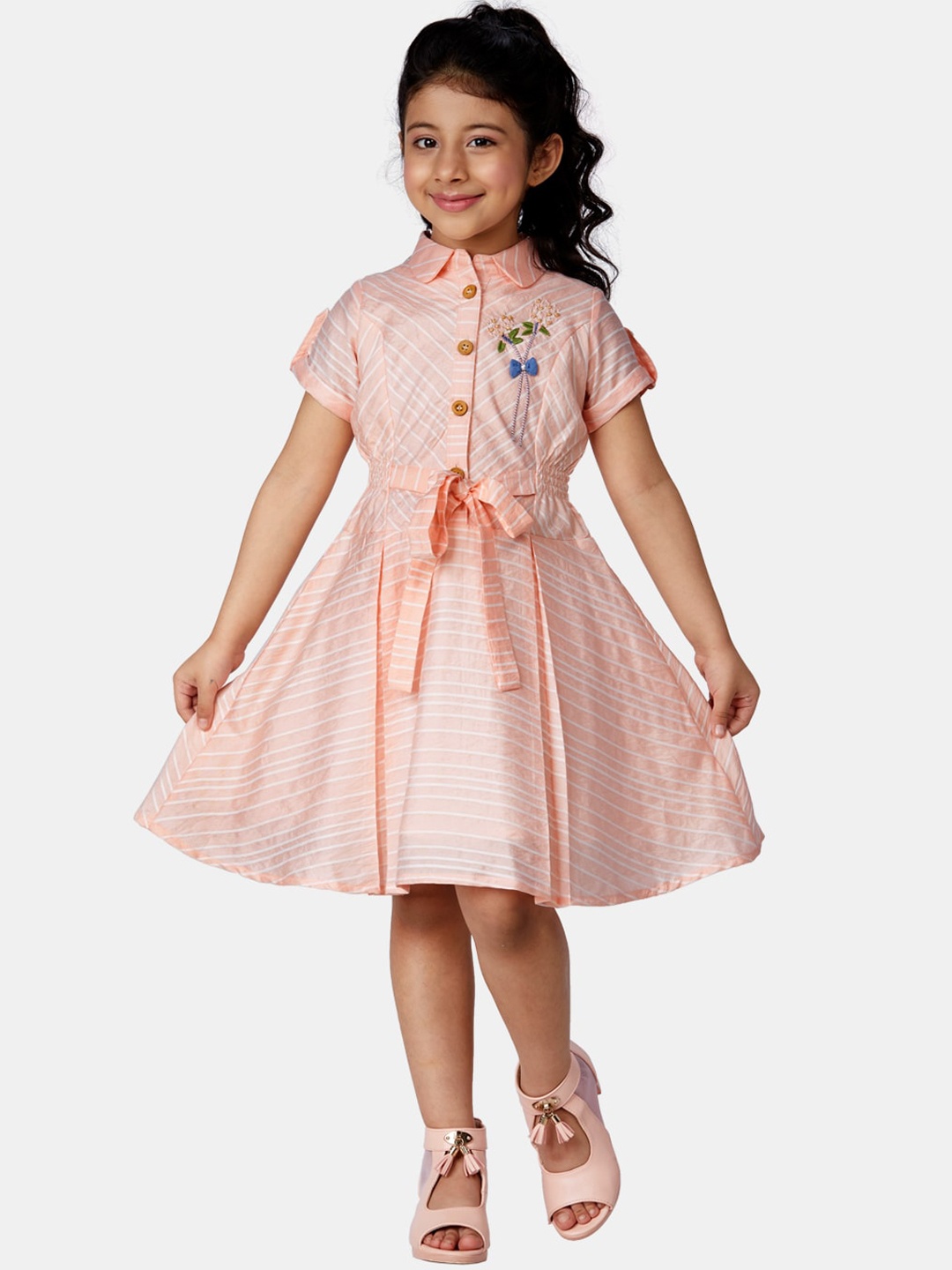 

Peppermint Peach Striped Dress