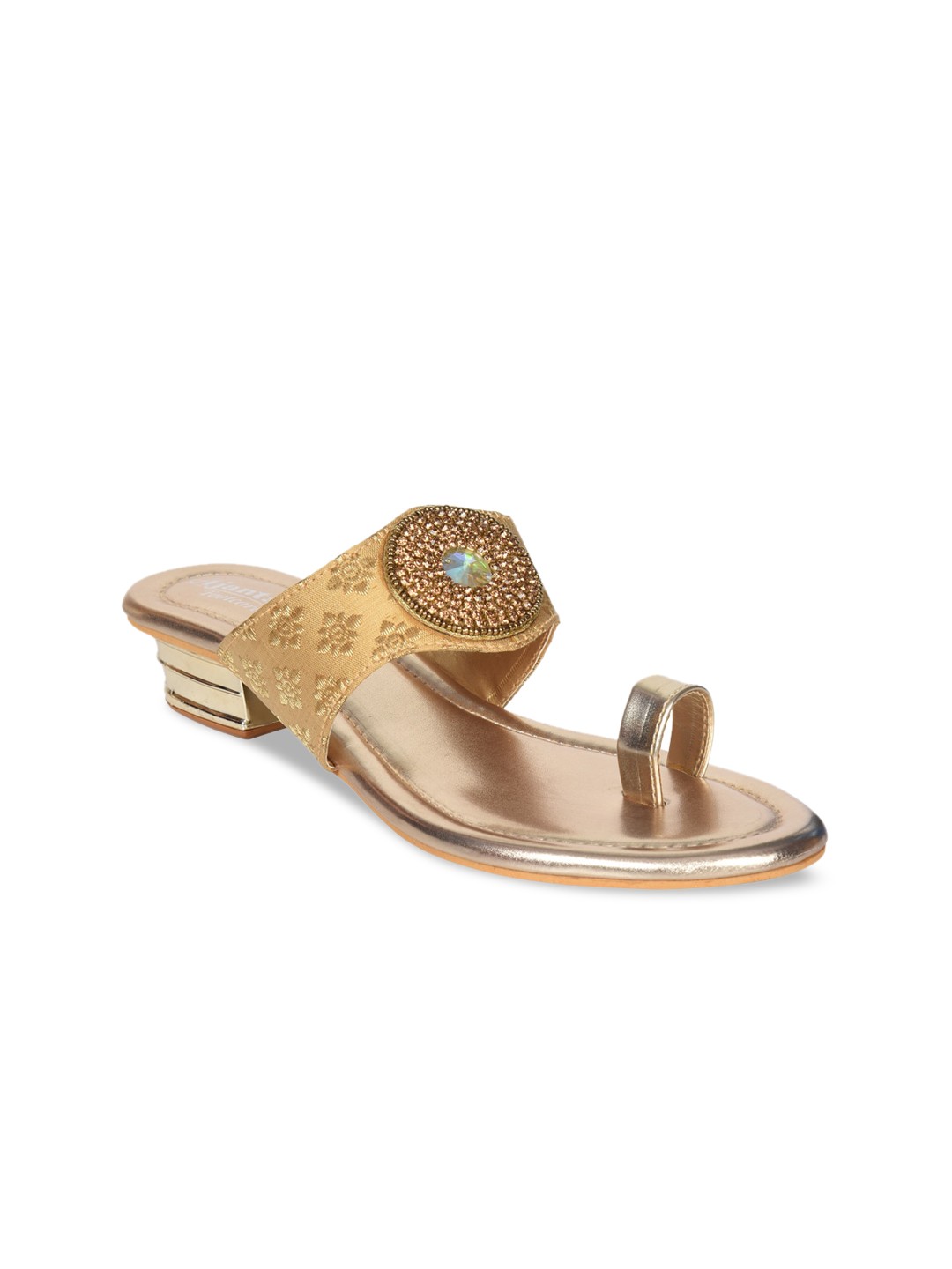 

Ajanta Gold Block Sandals