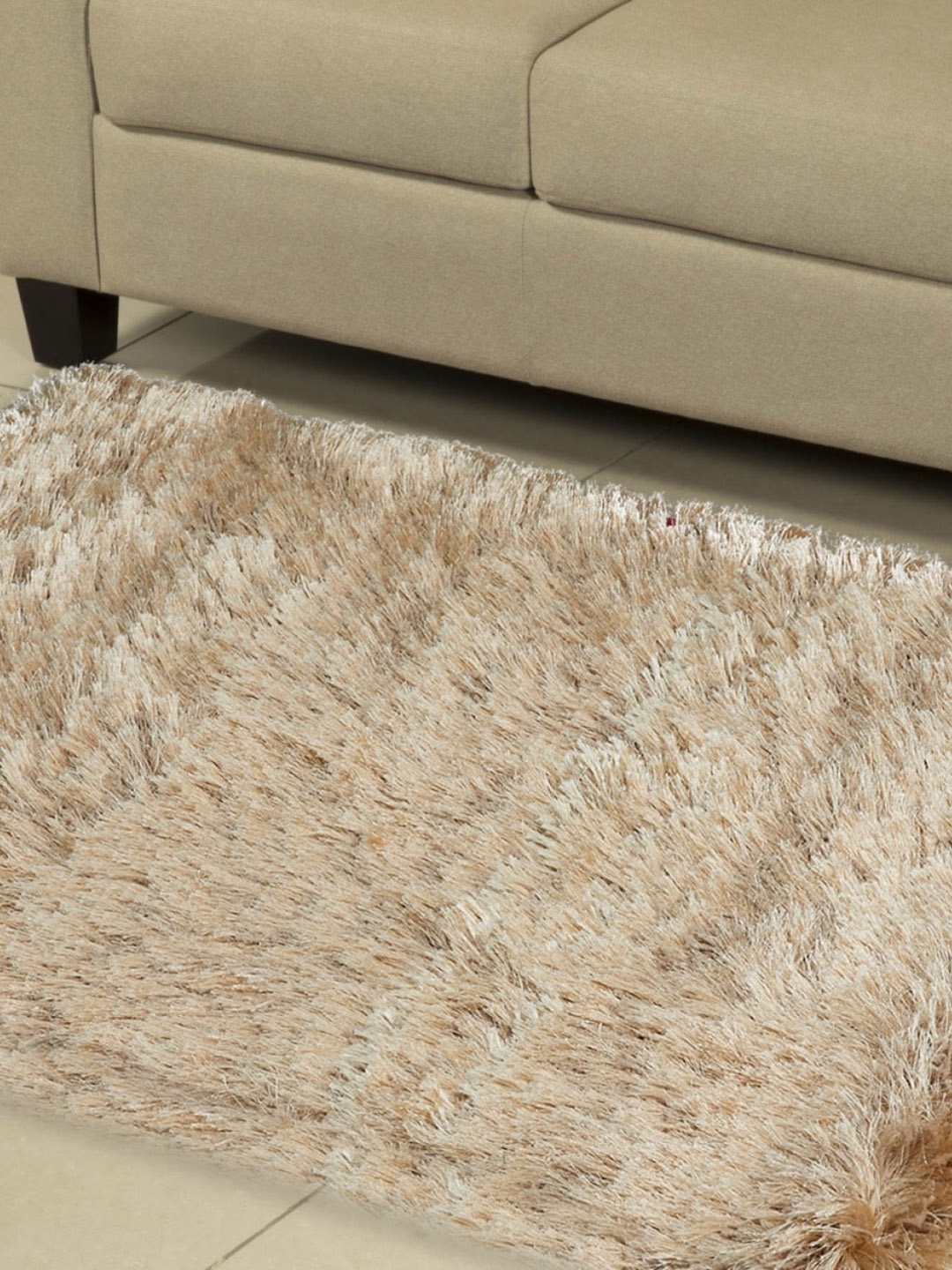 

Home Centre Beige Eyelash Solid Anti-Skid Carpet