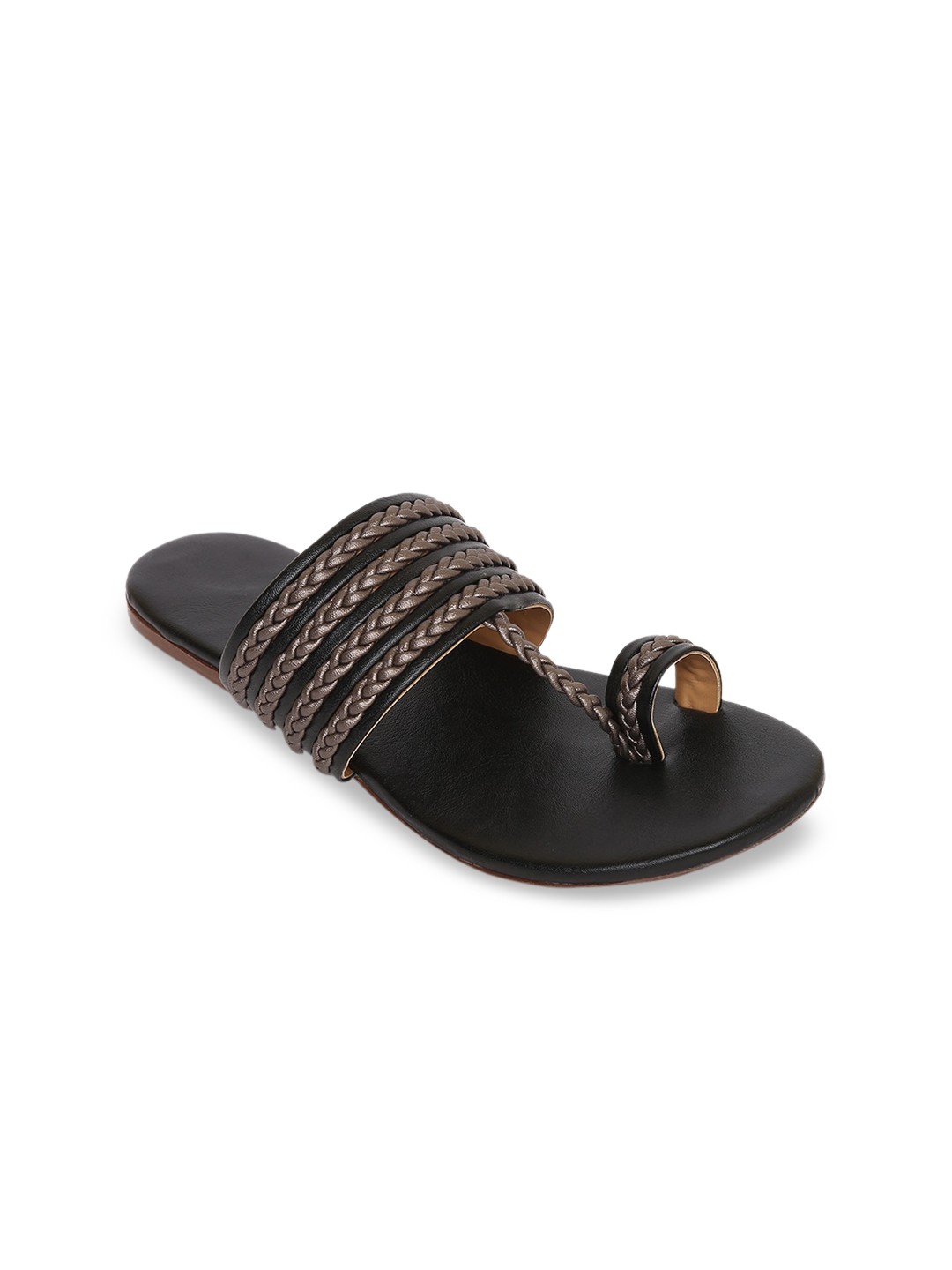 

TJORI Women Black Ethnic One Toe Flats