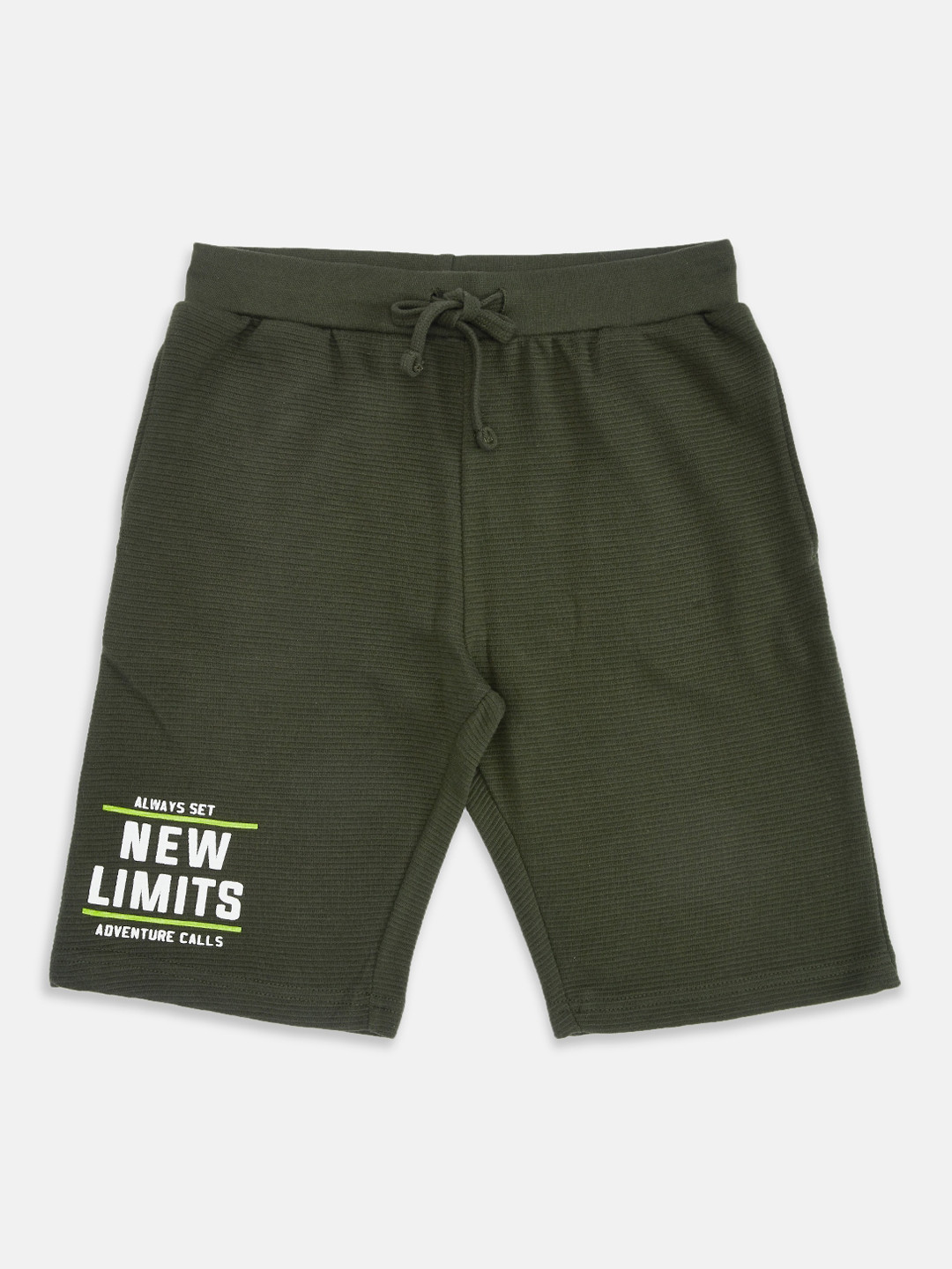 

Pantaloons Junior Boys Olive Mid-Rise Regular Cotton Shorts