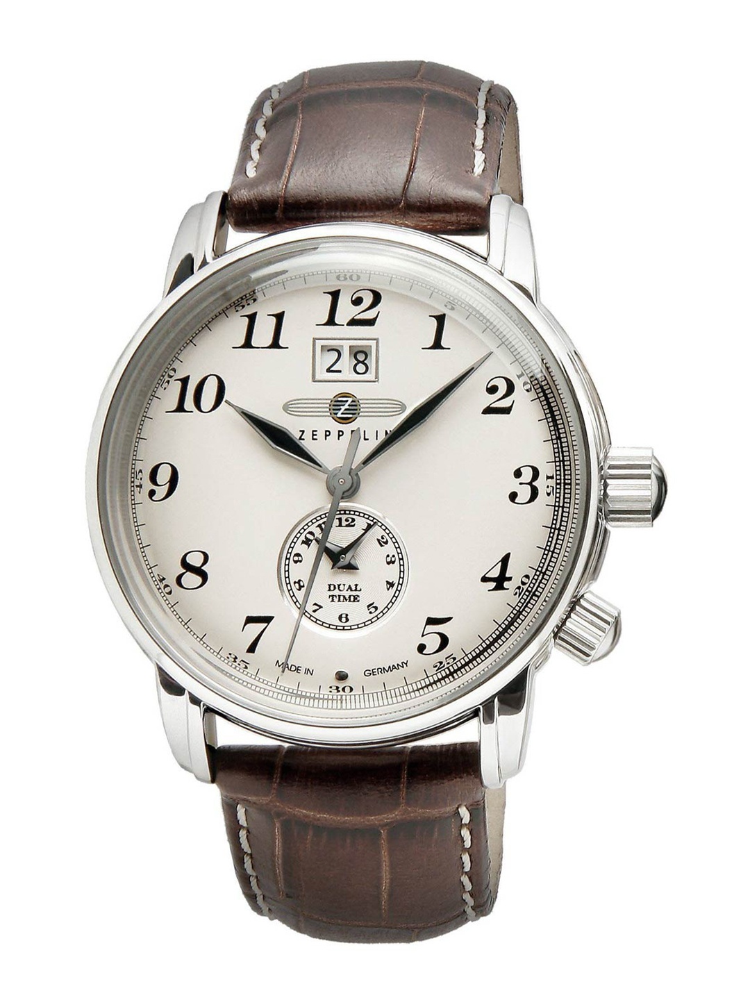 ZEPPELIN Men Beige Skeleton Dial & Brown Leather Straps Analogue Watch