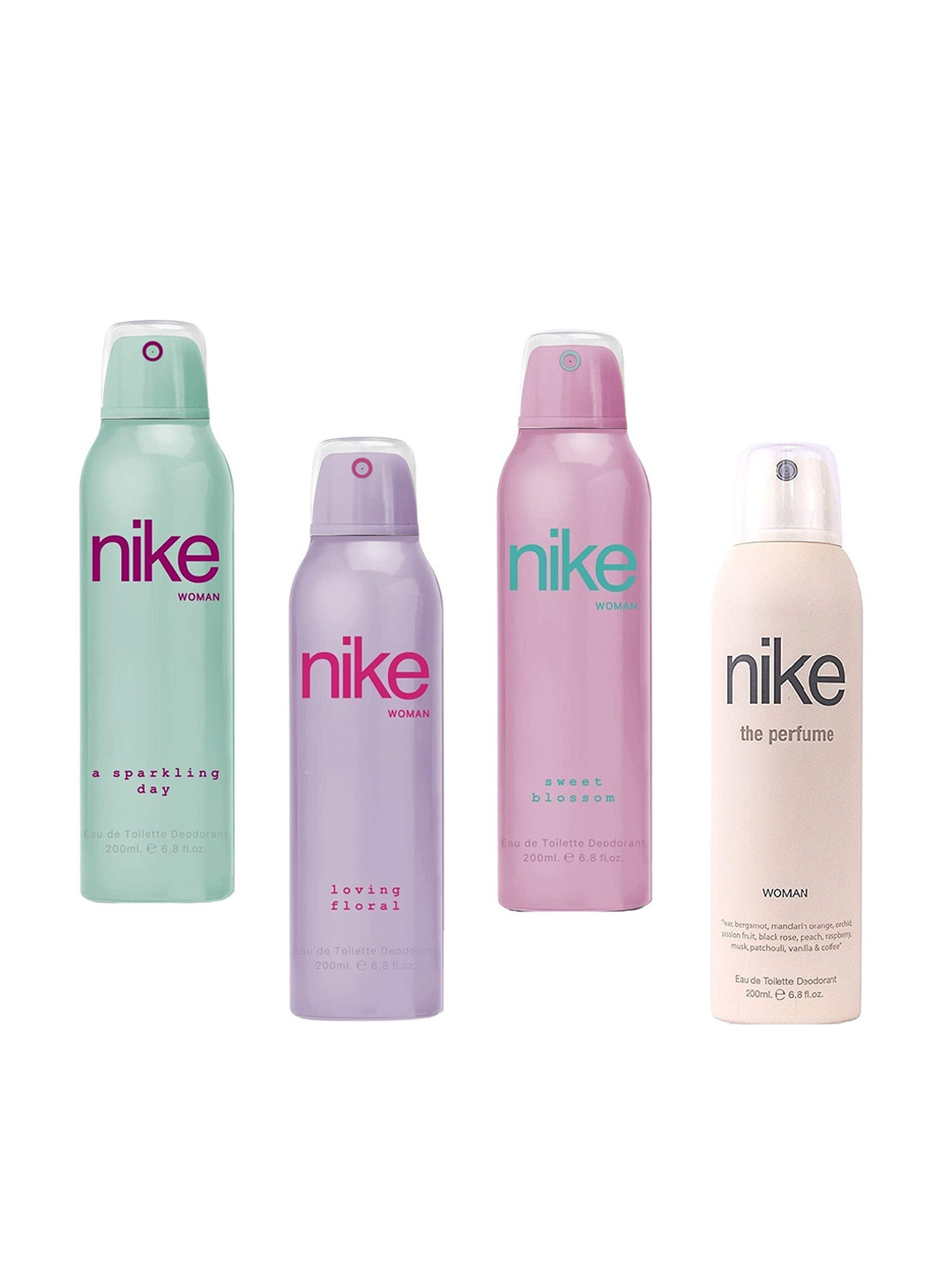 

Nike Women Pack Of 4 Deodorants - 200 ml Each, Transparent