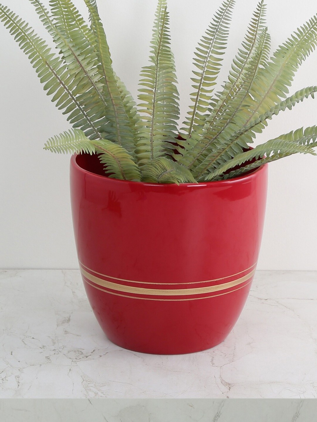 

Homecentre Red Valencia Striped Ceramic Planter