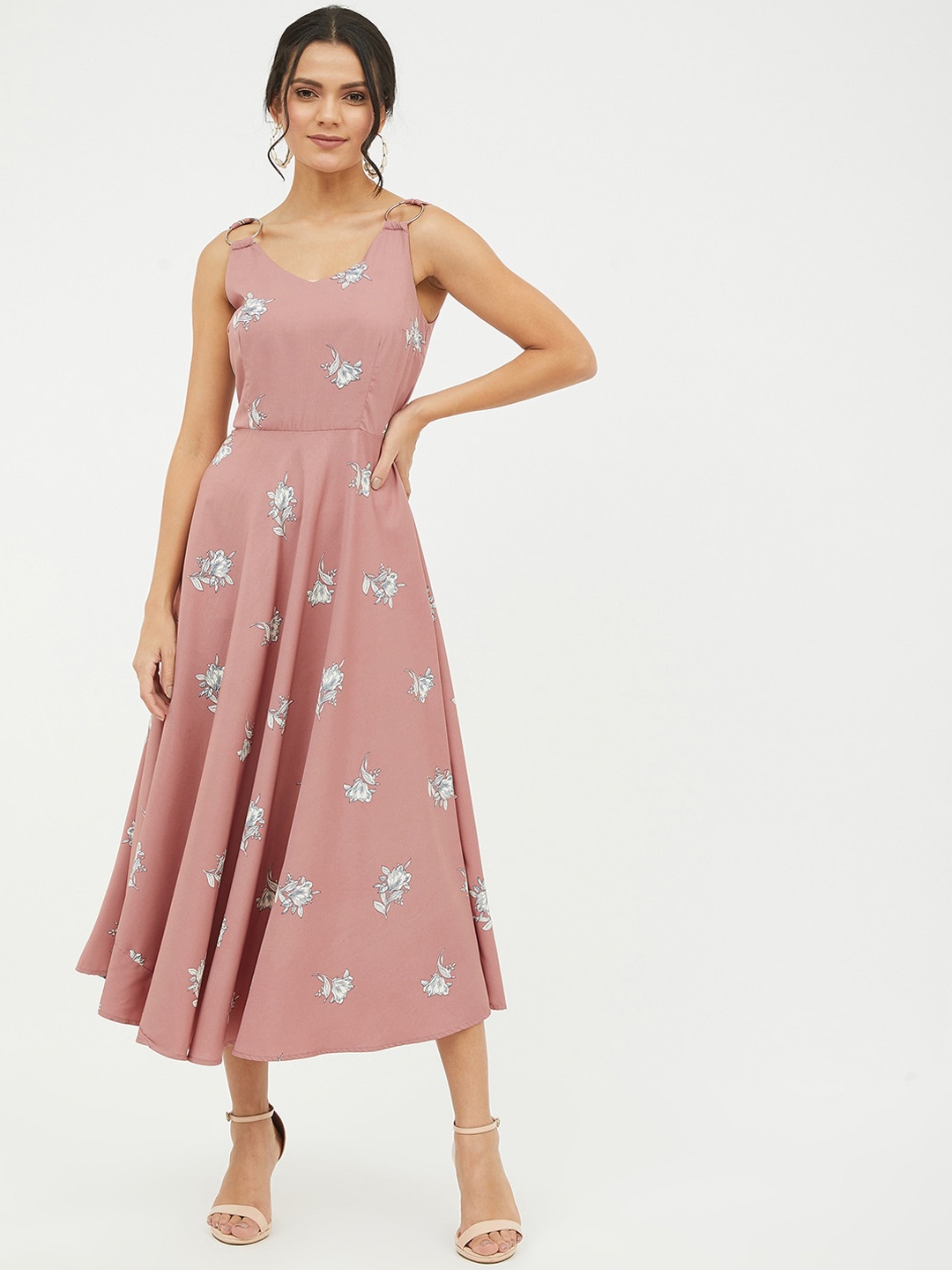 

Harpa Pink Floral Midi Dress