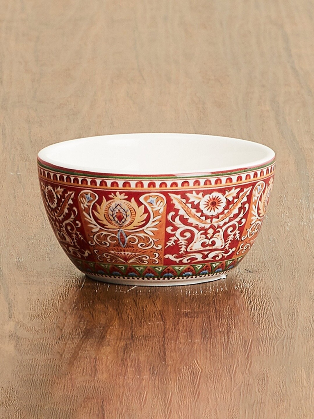 

Home Centre Red Helina Printed Ceramic Curry Bowl