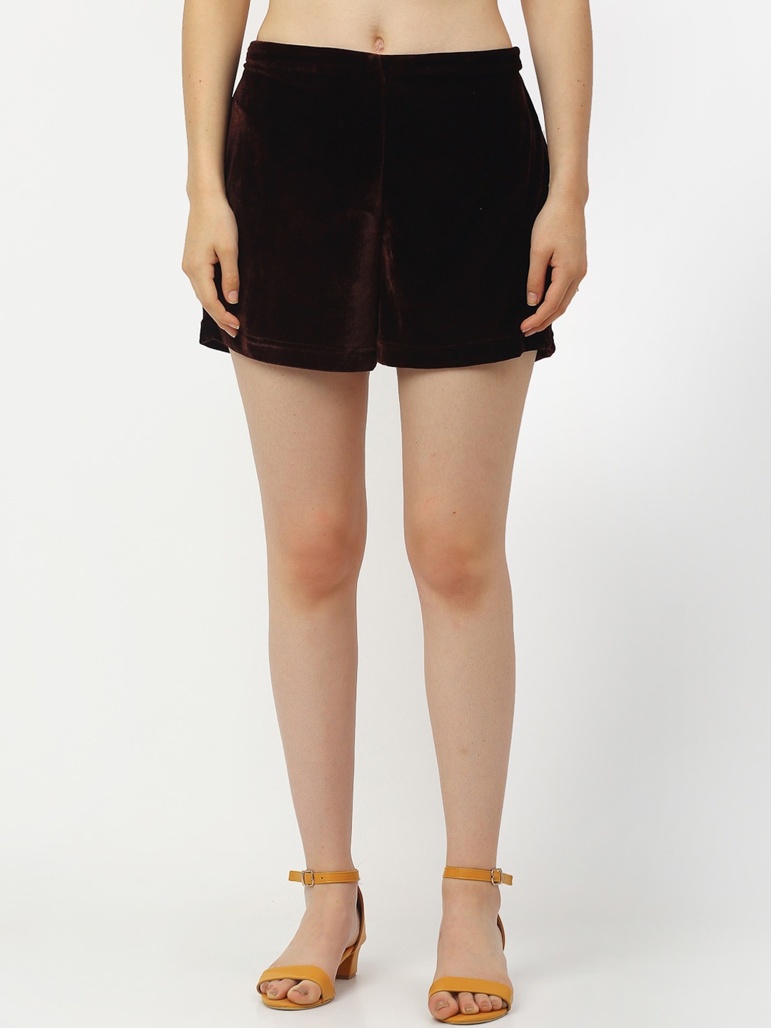 

Rigo Women Maroon High-Rise Hot Pants Shorts