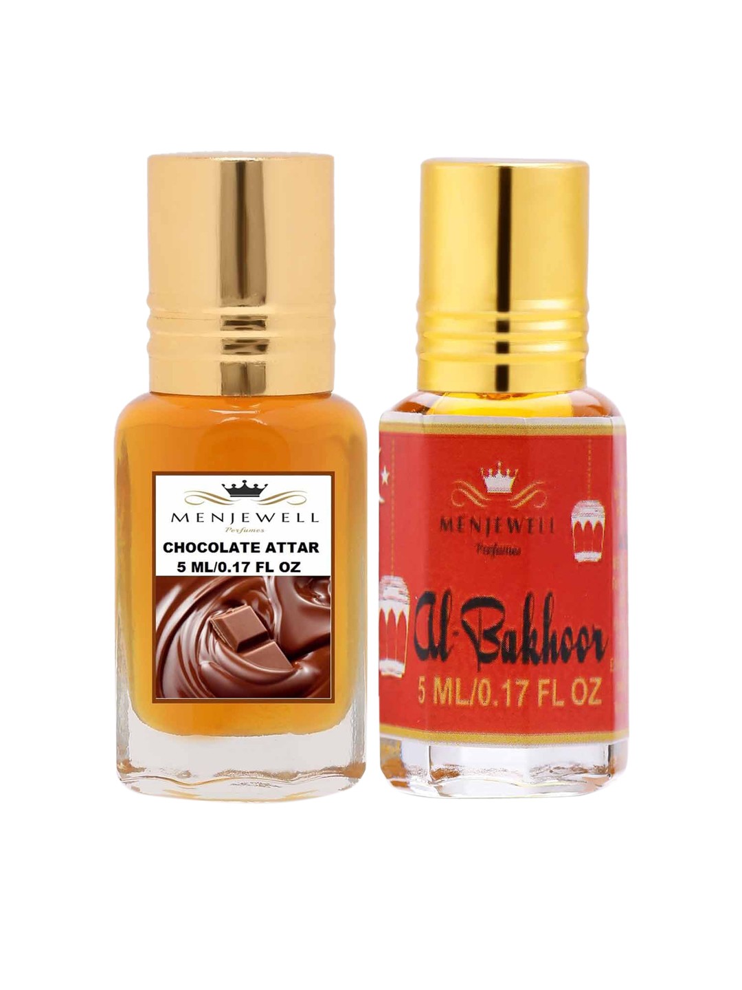 

Menjewell Unisex Chocolate alBakhor Attar Combo Pack 10 ml, Transparent