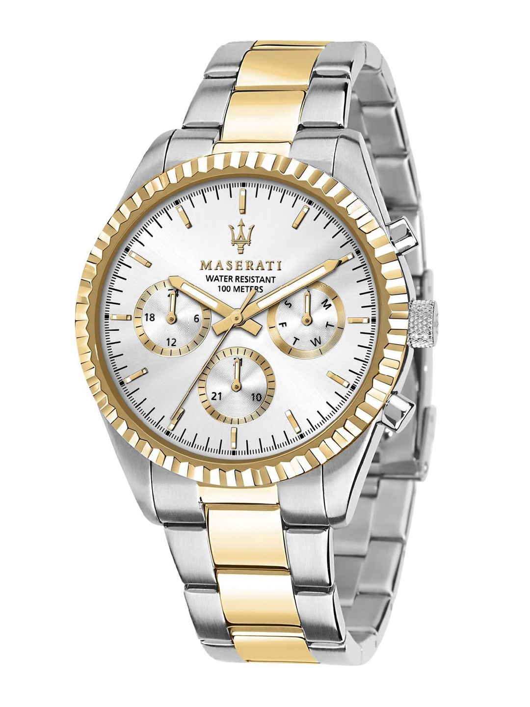 

Maserati Men Silver-Toned Patterned Dial Stainless Steel Analogue Watch - R8853100021