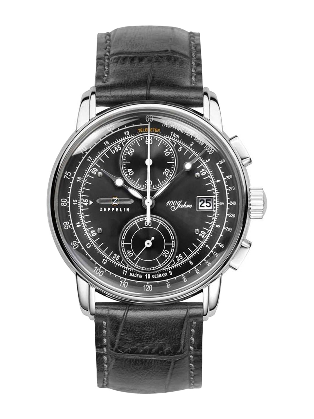 

ZEPPELIN Men Black Skeleton Dial & Black Leather Textured Straps Analogue Watch