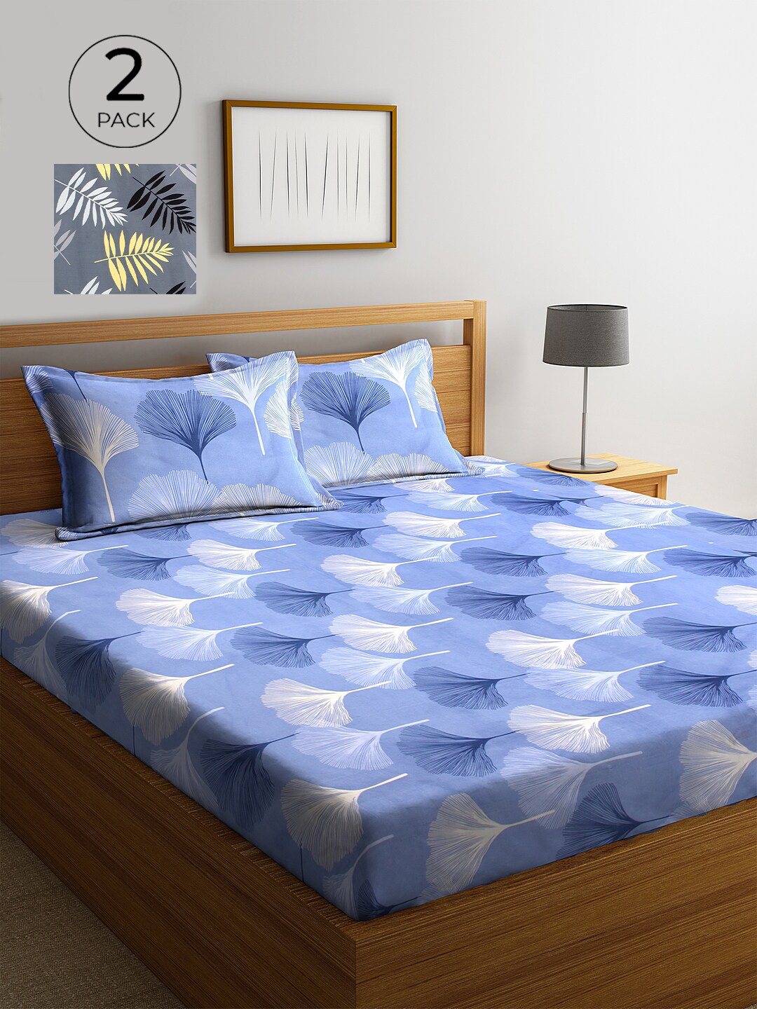 

KLOTTHE Multi Floral 210 TC 2 King Bedsheet with 4 Pillow Covers