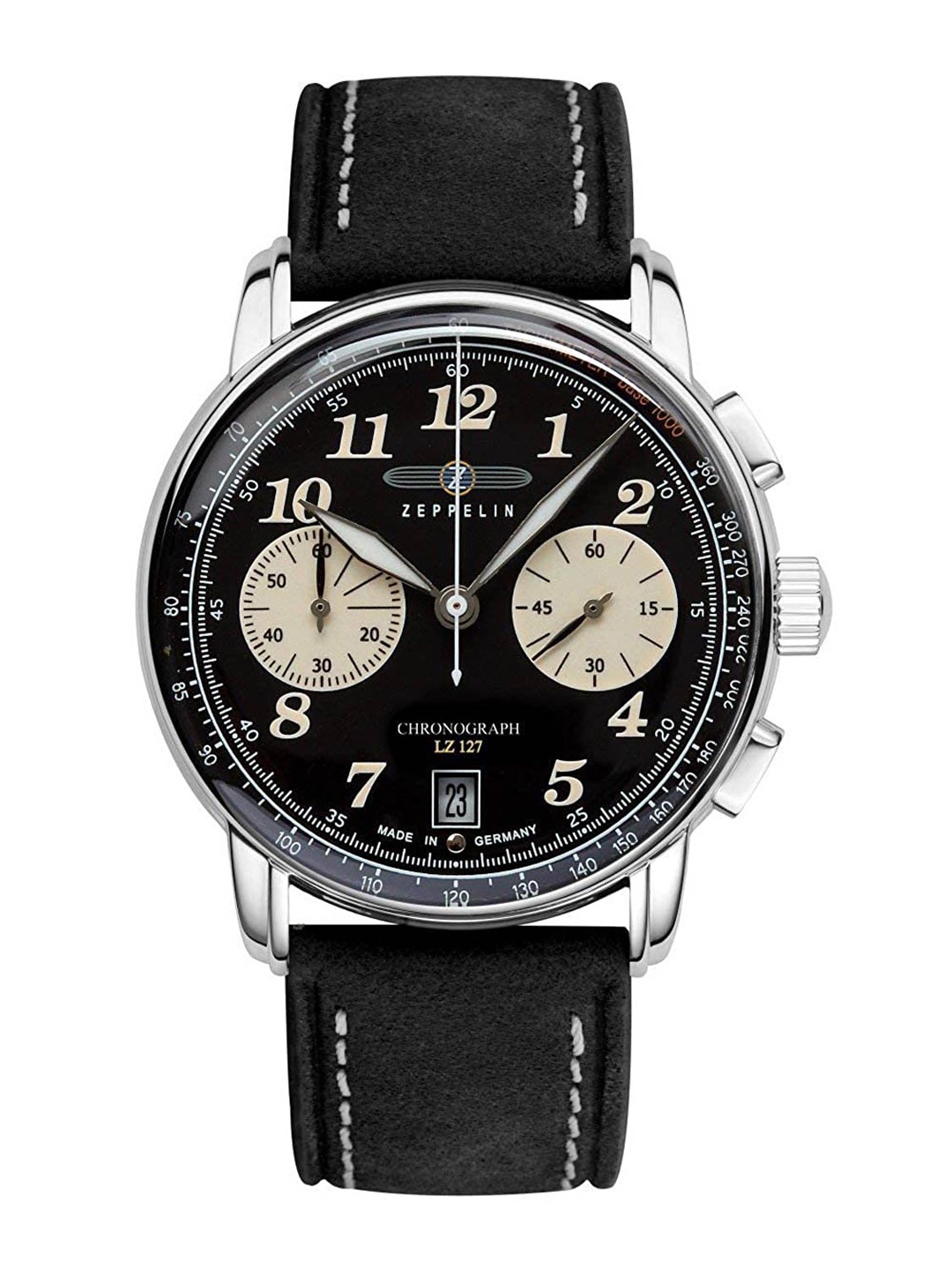

ZEPPELIN Men Black Skeleton Dial & Black Leather Straps Analogue Watch 86743