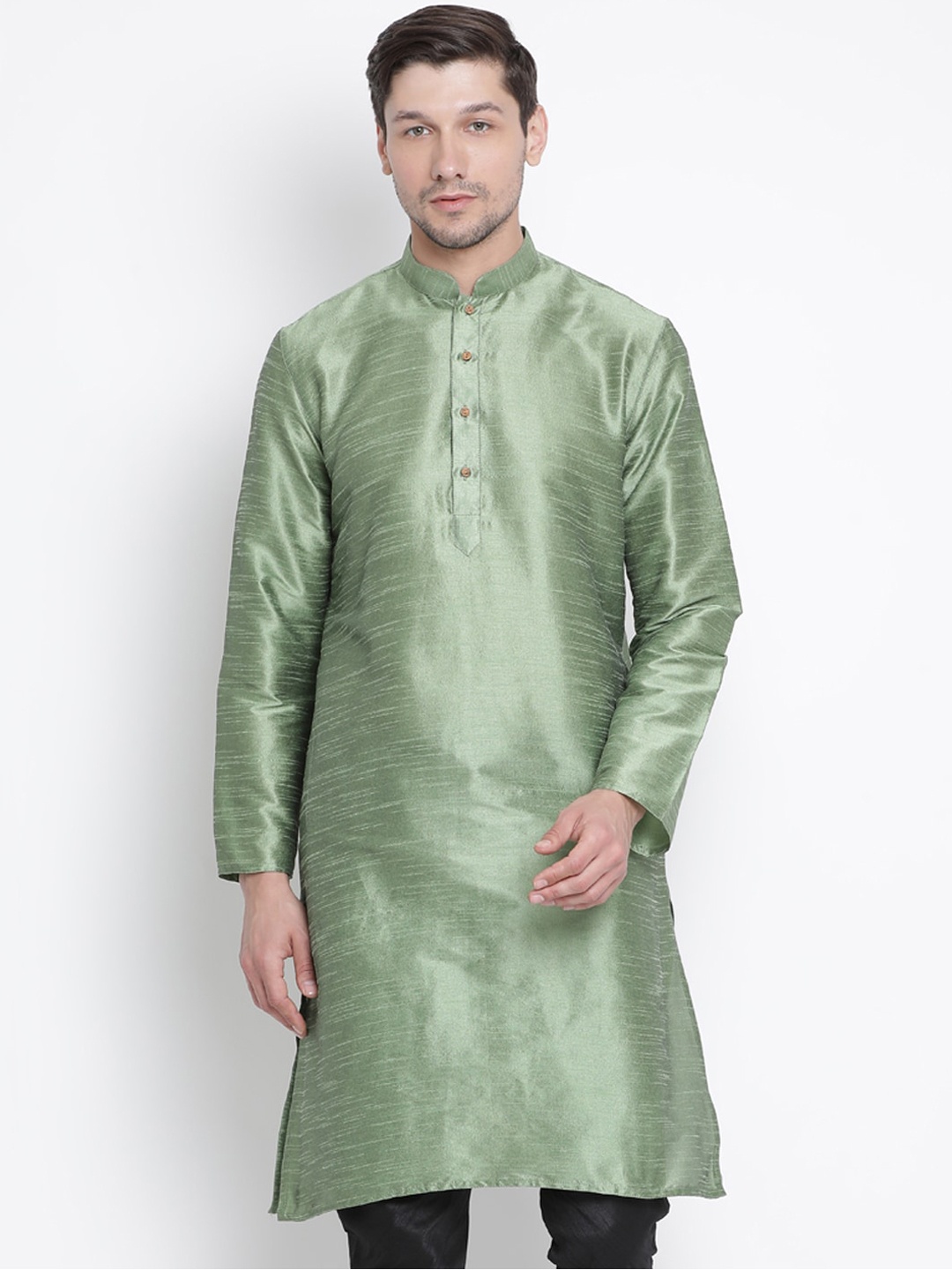

VASTRAMAY Men Green Kurta