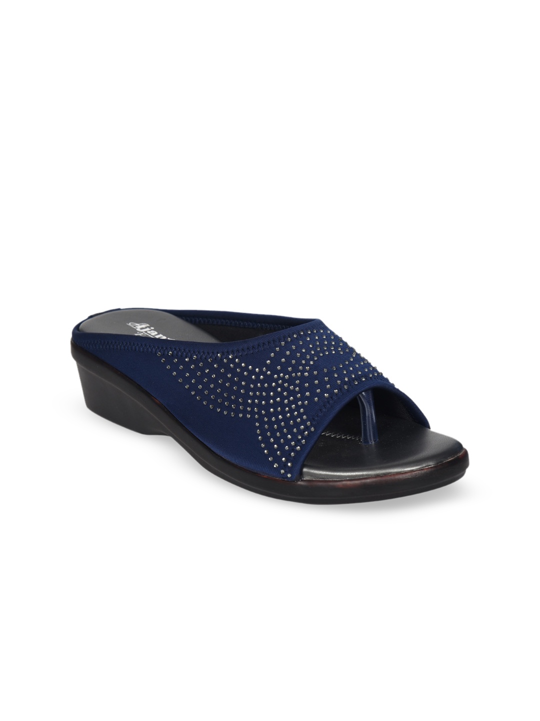 

Ajanta Blue Embellished Comfort Sandals