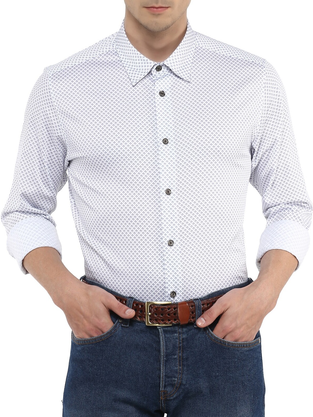 

Ted Baker Men Blue Printed Casual Shirt
