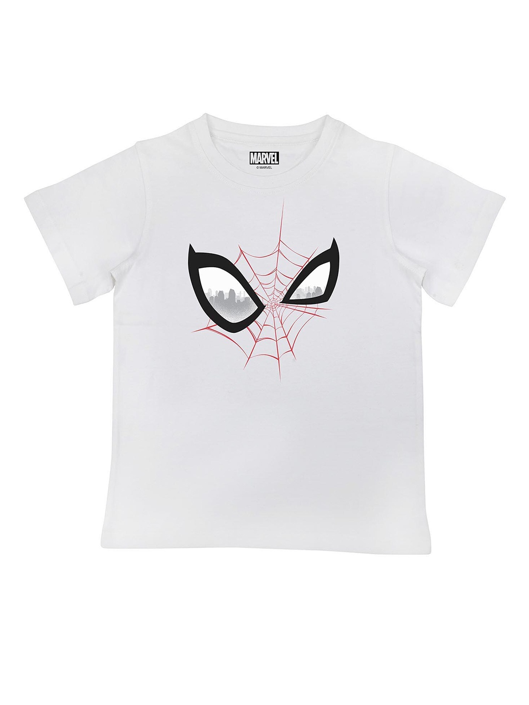 

Marvel by Wear Your Mind Boys White Spiderman Printed Pure Cotton T-shirt