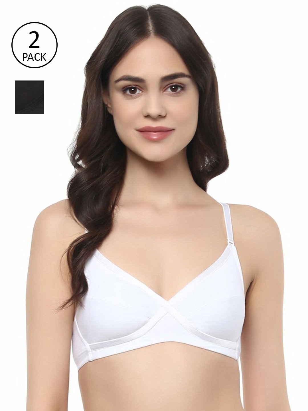 

Soie Pack of 2 Black & White Full Coverage Everyday Bra COMBO CB-402