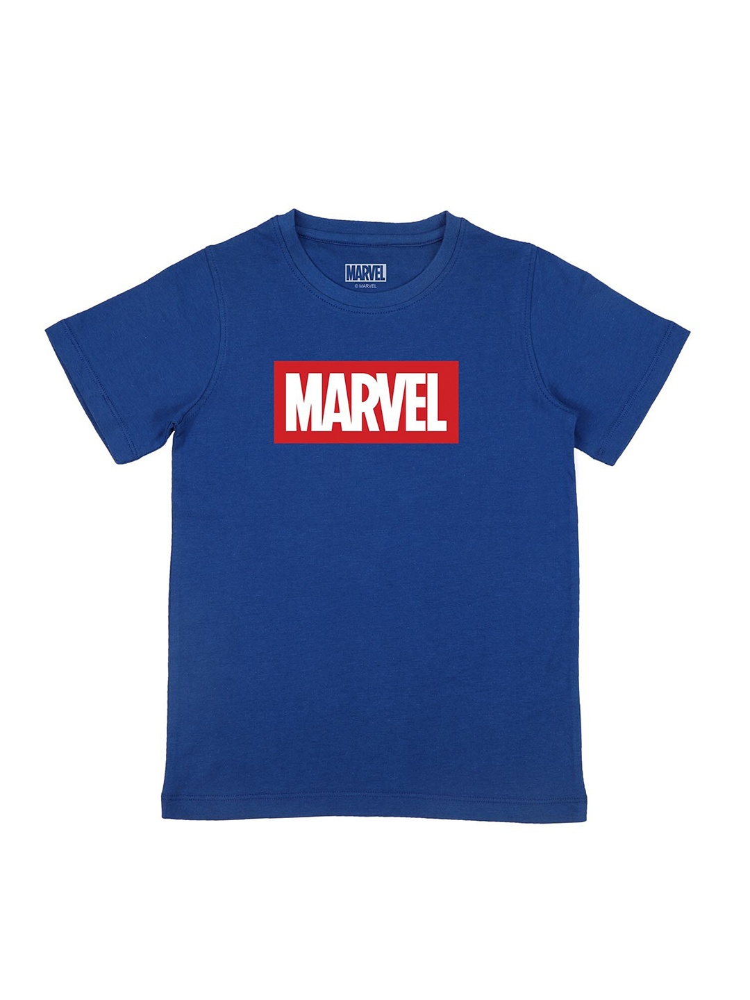 

Marvel by Wear Your Mind Boys Blue Typography Printed Applique T-shirt