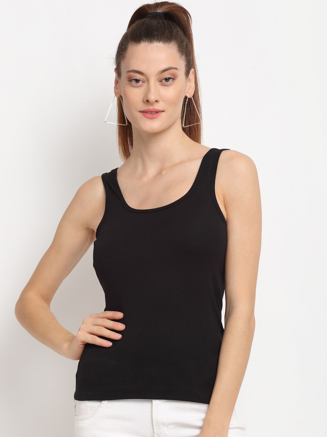 

Friskers Women Black Tank Top