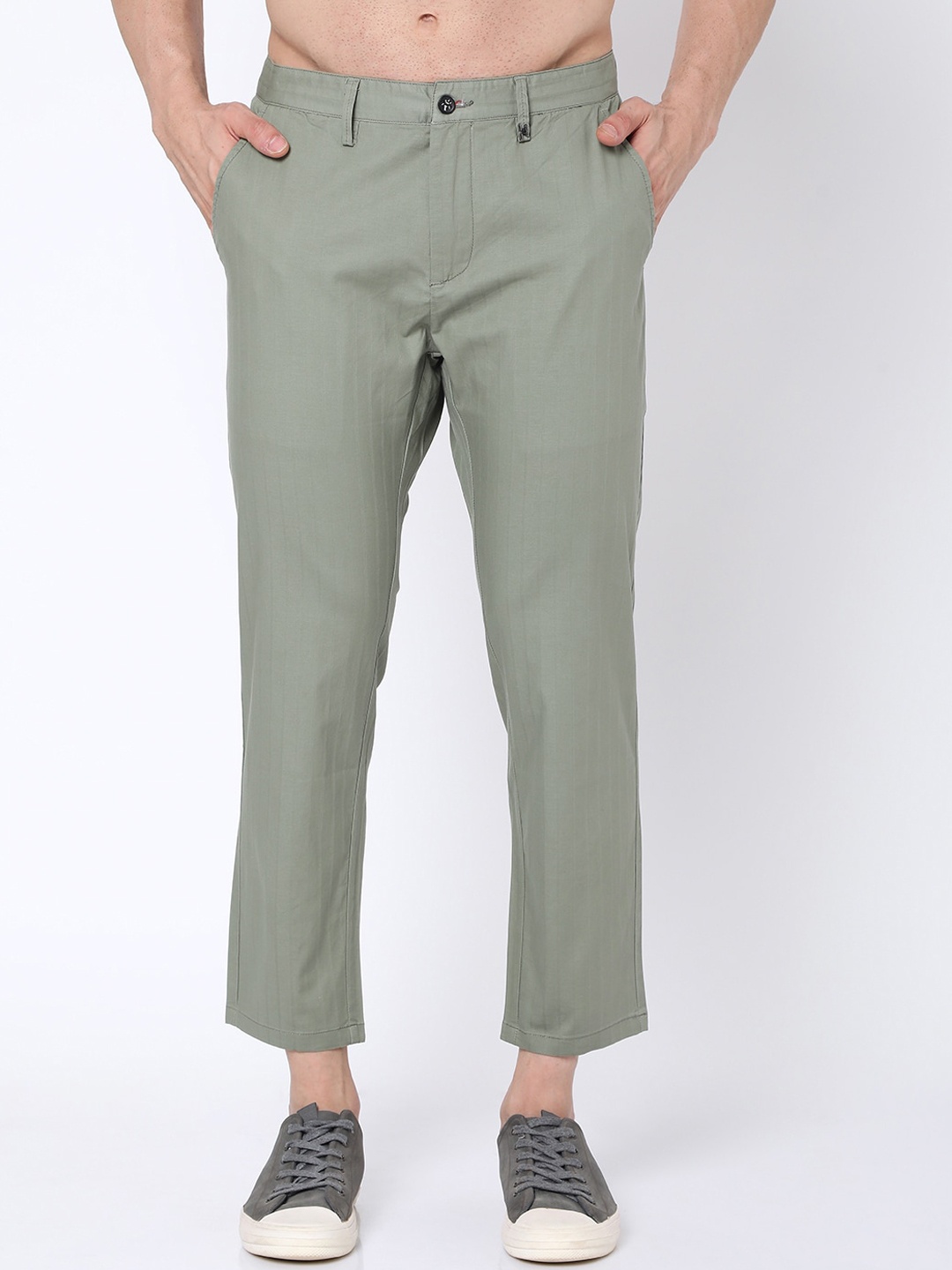 

Rex Straut Jeans Men Olive Slim Fit Chinos Trousers