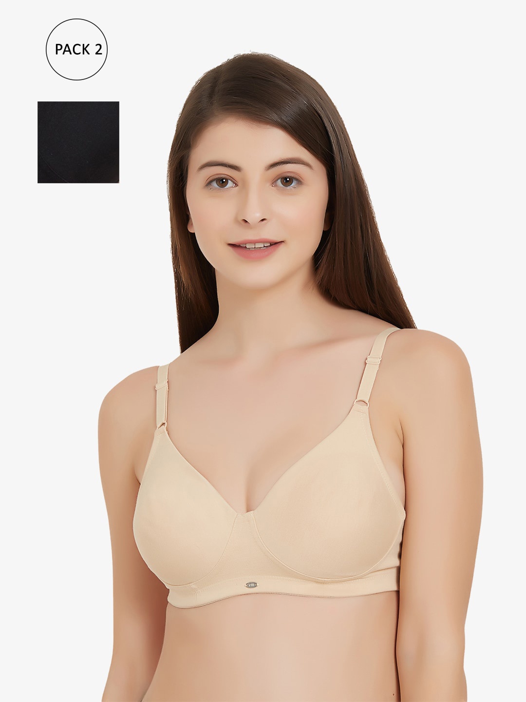 

Soie Nude & Black T-shirt Bra Full Coverage