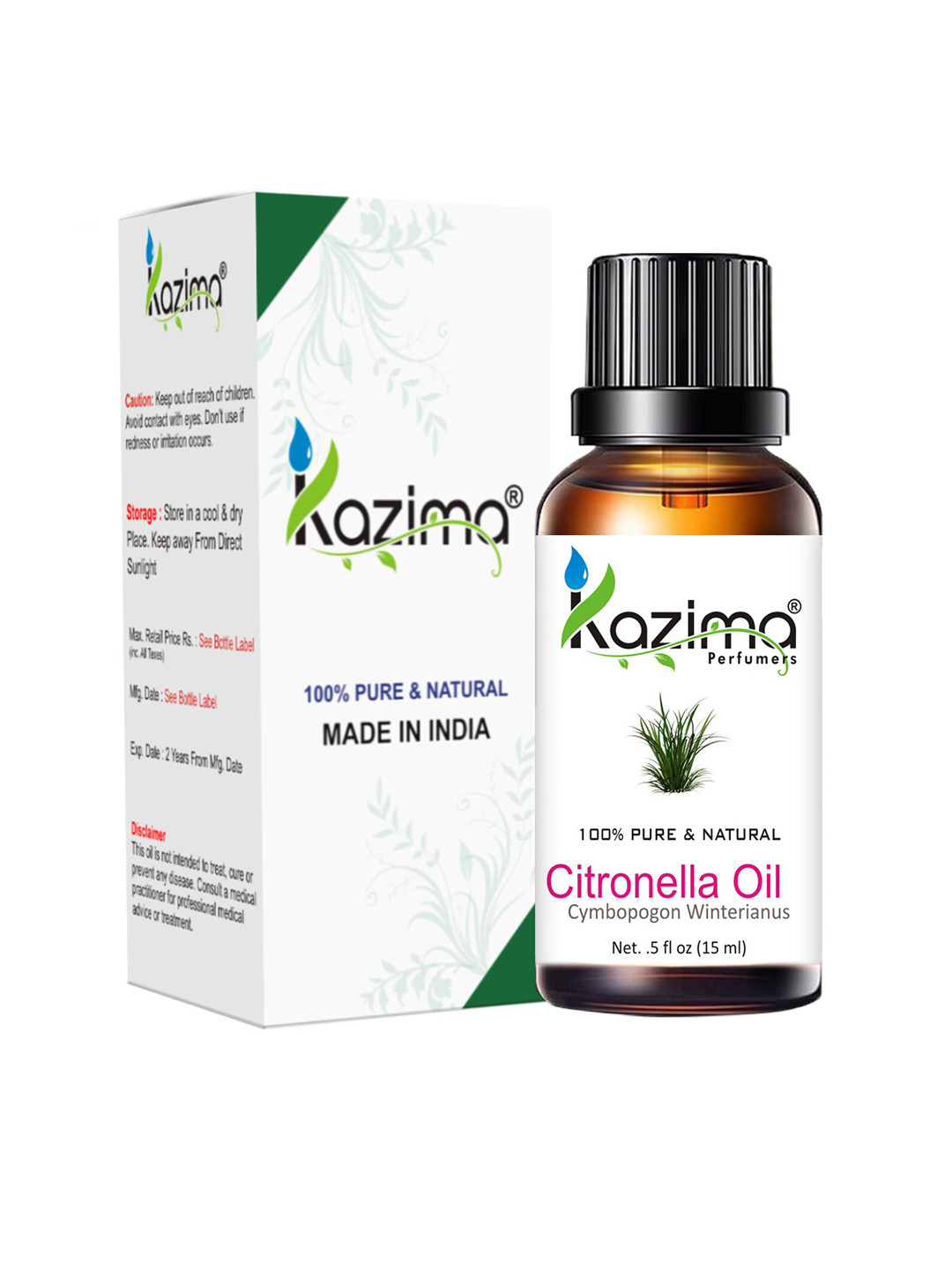 

KAZIMA Citronella Essential Oil 15 ml, Yellow