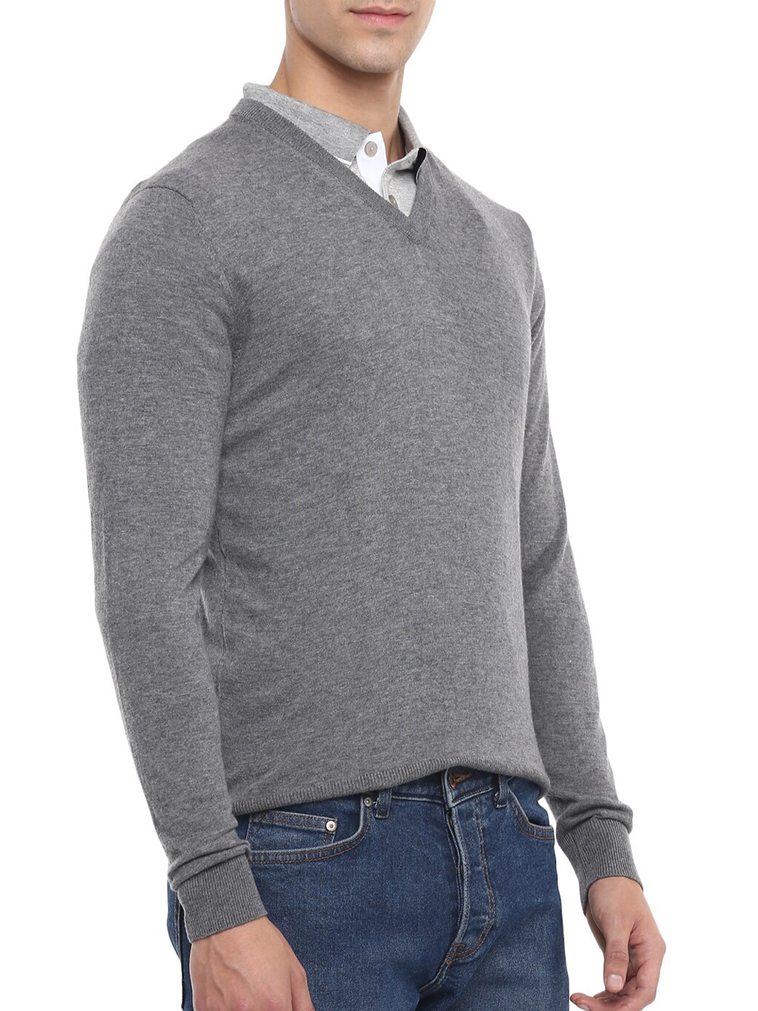 

HACKETT LONDON Men Grey Melange Pullover