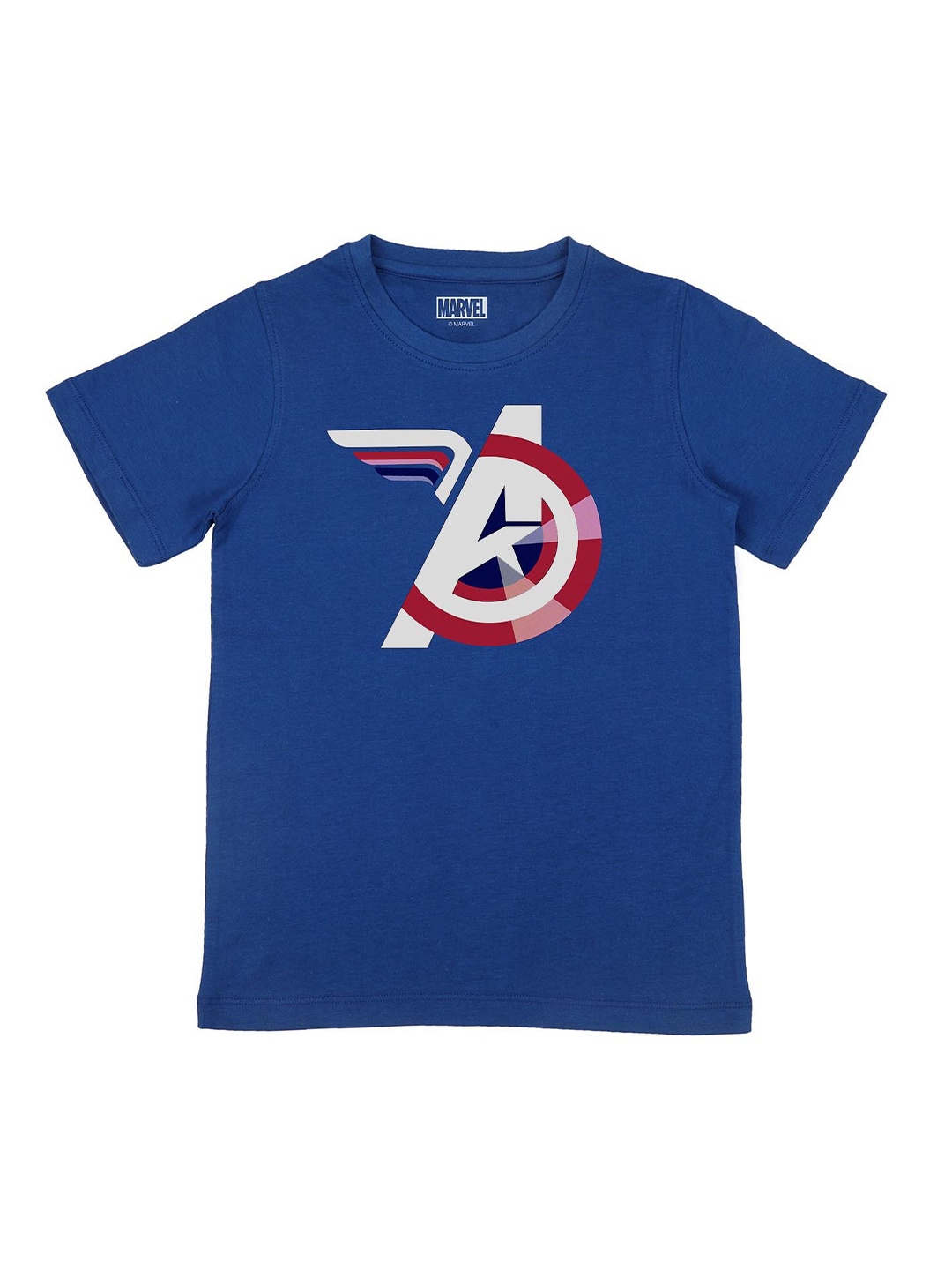 

Marvel by Wear Your Mind Boys Blue Printed Applique T-shirt