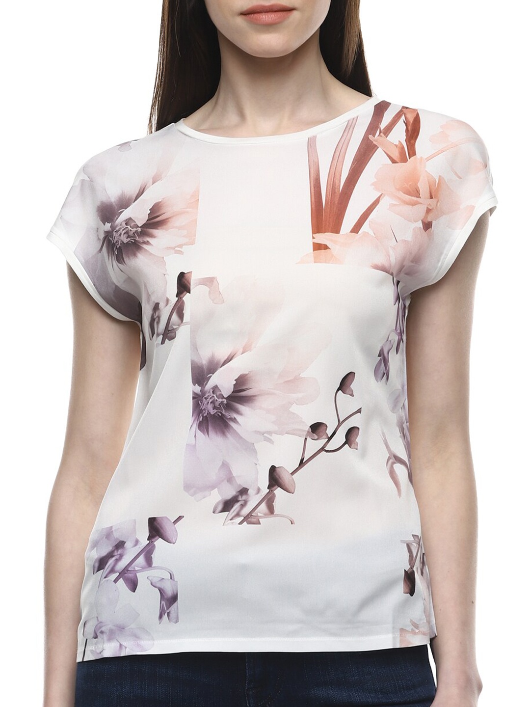 

Ted Baker Women White Floral Printed Regular Top