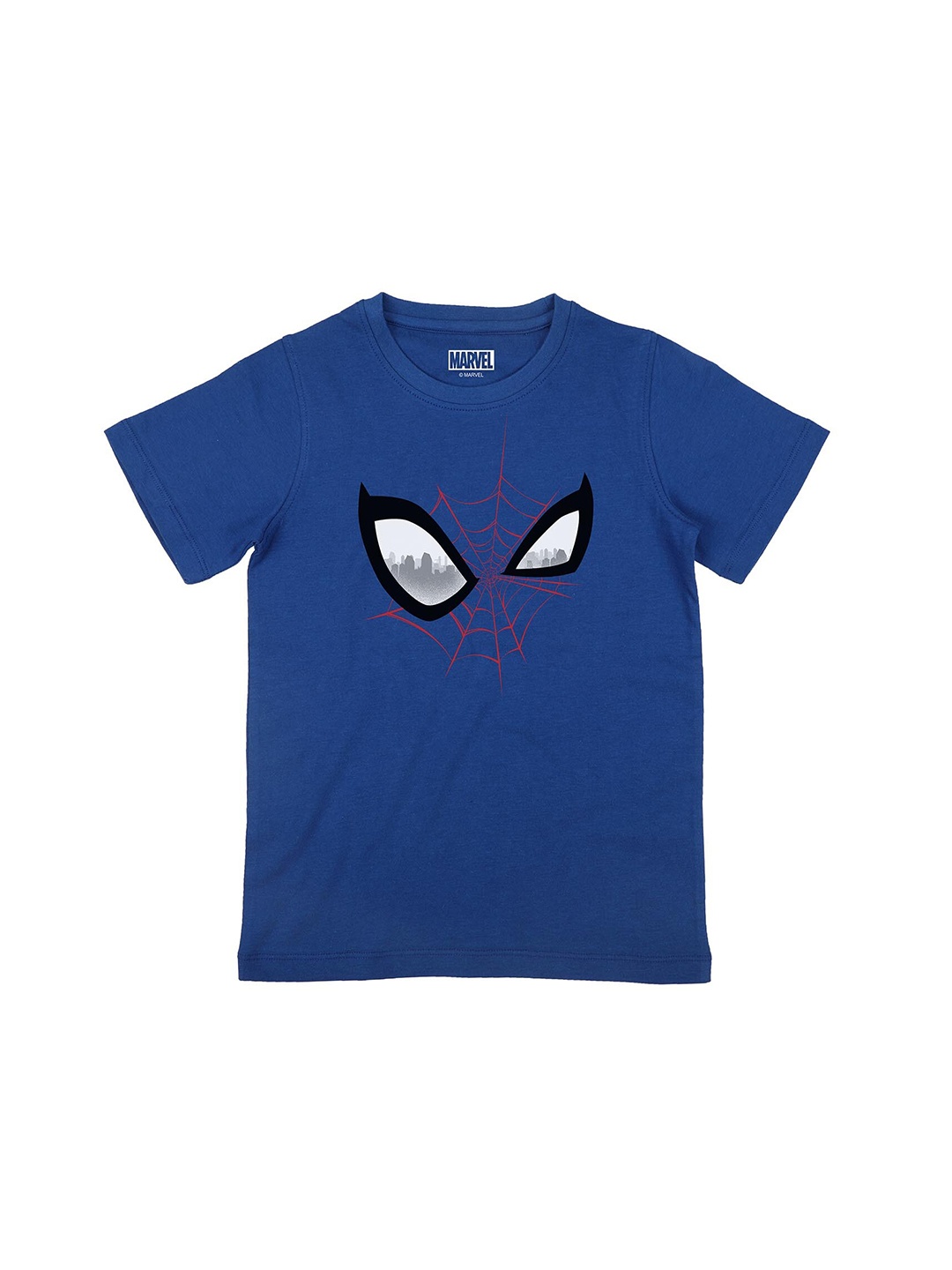 Marvel by Wear Your Mind Boys Blue Printed Applique T-shirt