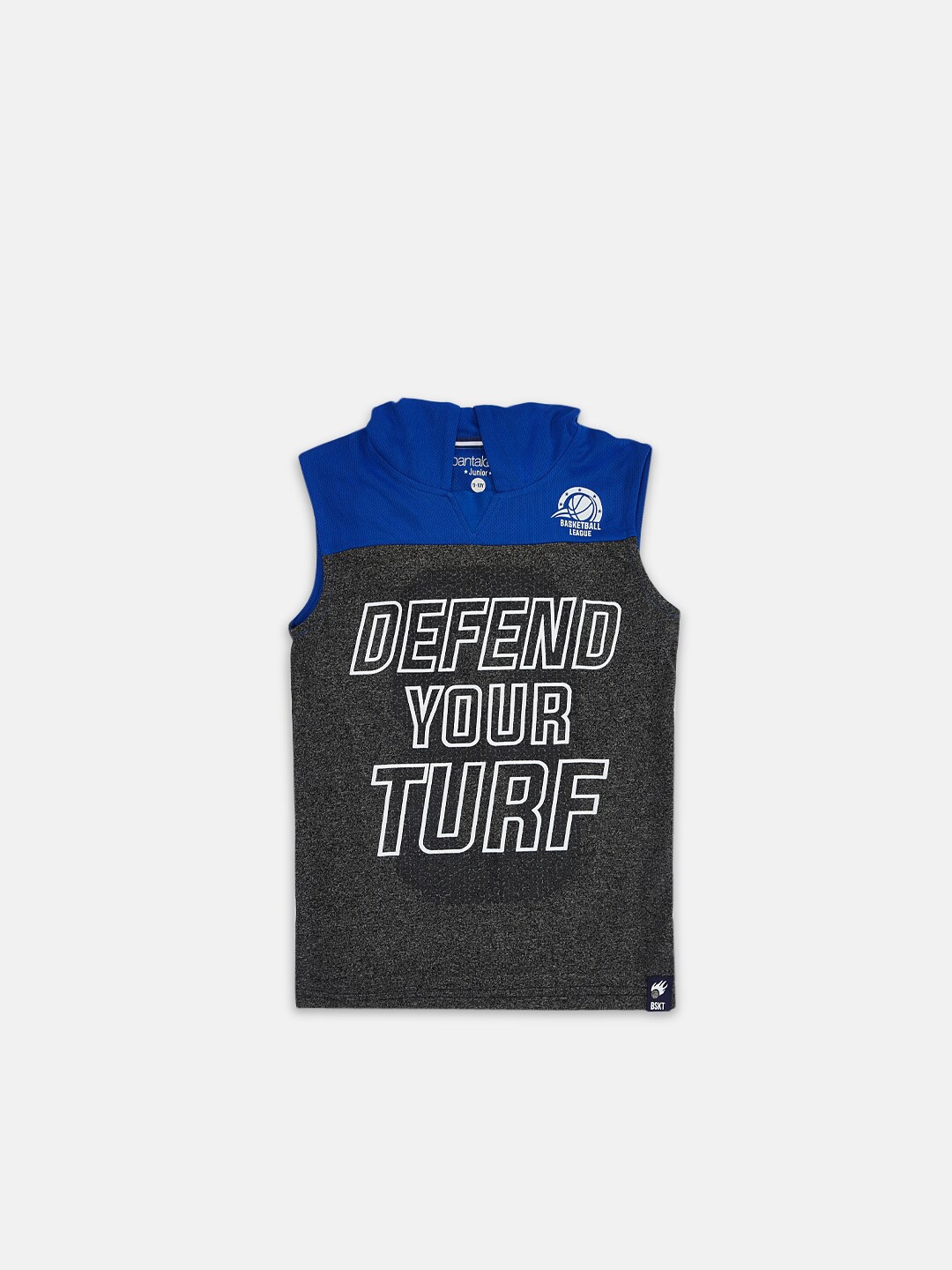 Pantaloons Junior Boys Blue Typography Printed Pure Cotton T-shirt