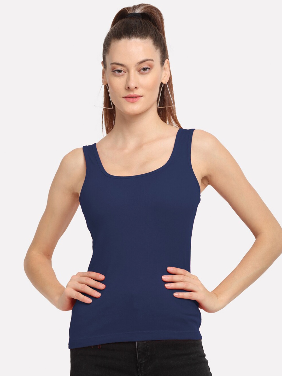 Friskers Navy Blue Tank Cotton Top