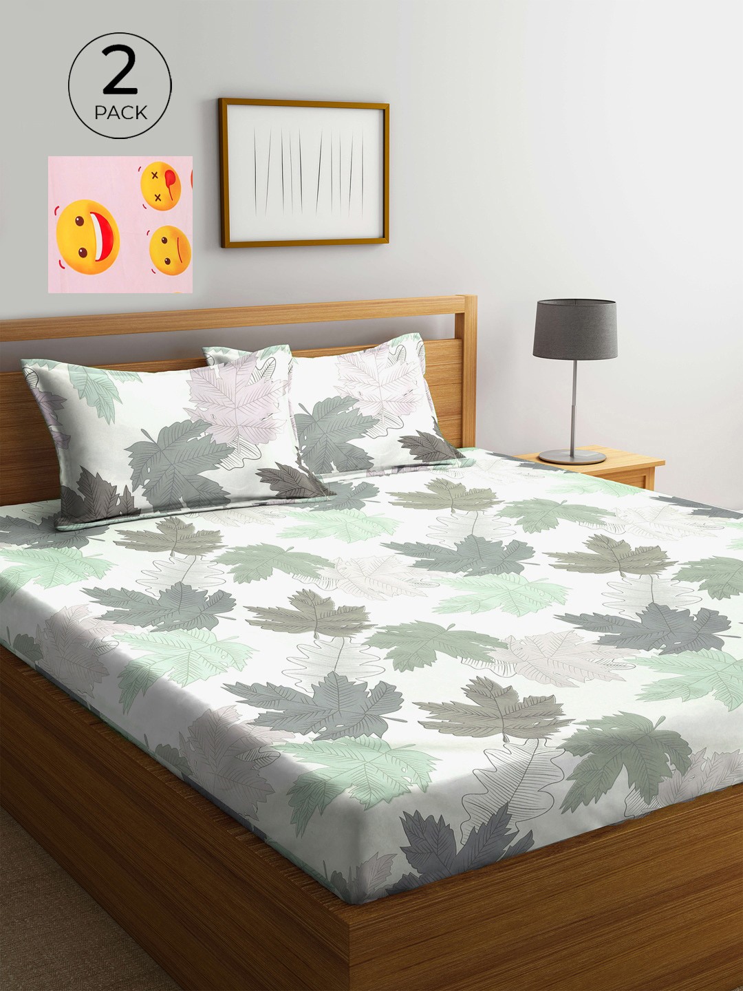 

KLOTTHE Multicoloured Floral 210 TC 2 King Bedsheet with 4 Pillow Covers, Multi