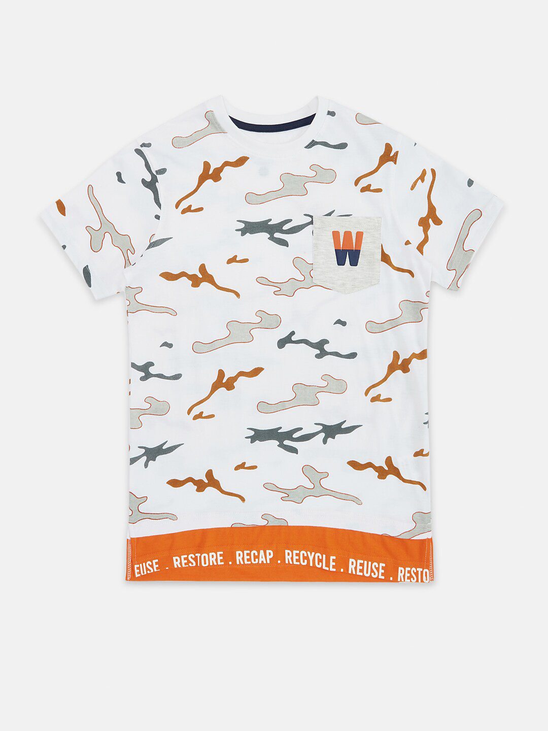 

Pantaloons Junior Boys White Printed T-shirt