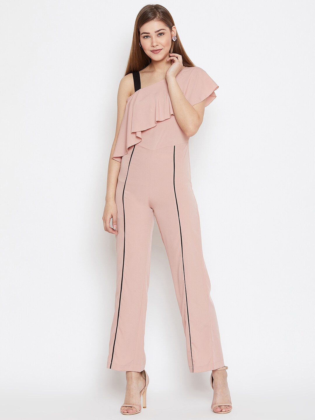 

PANIT Pink Basic Jumpsuit with Ruffles
