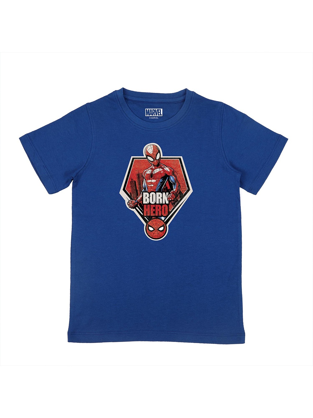 

Marvel by Wear Your Mind Boys Blue Typography Printed Applique T-shirt