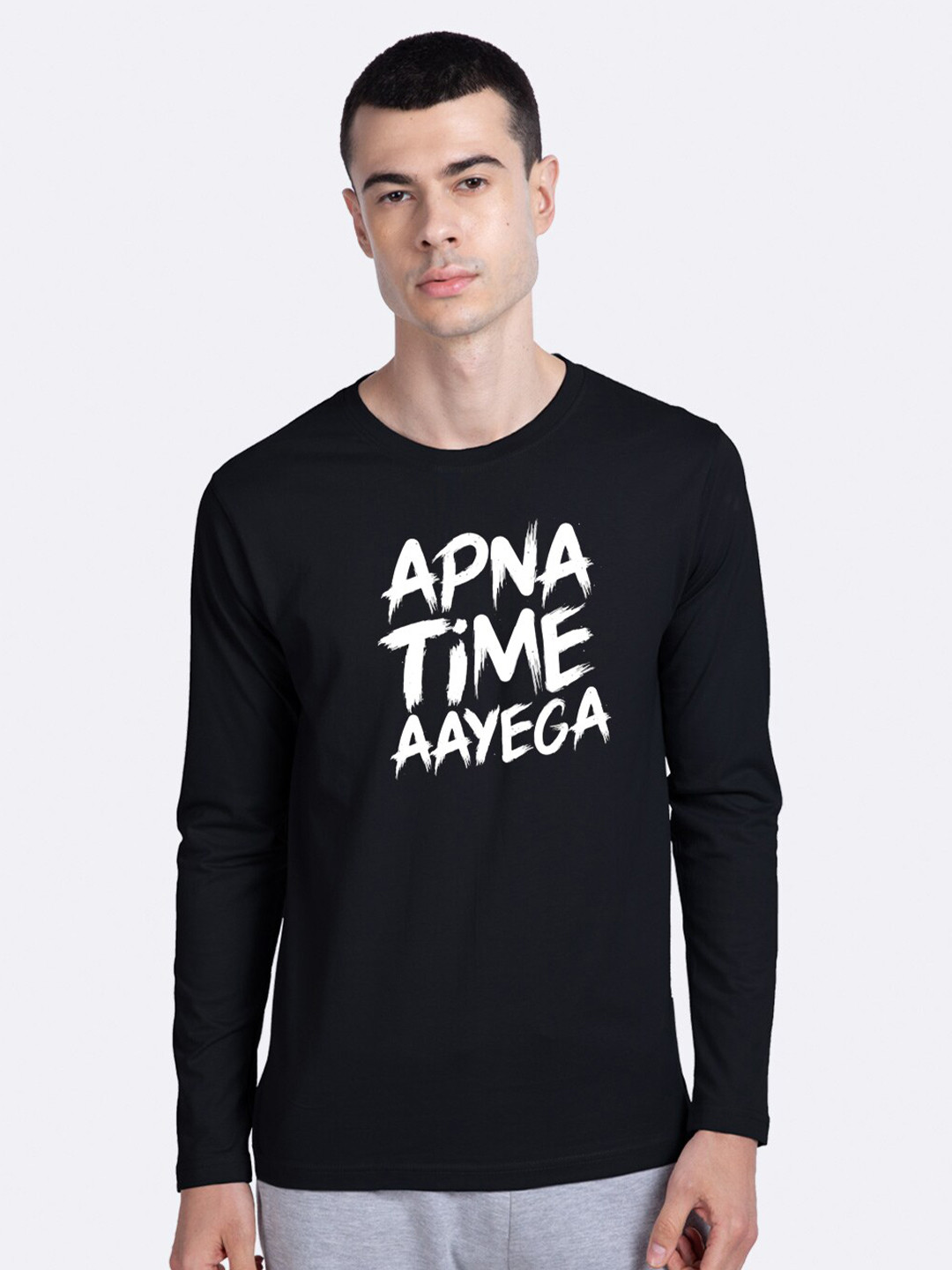 

Bewakoof Men Black & White Typography Printed T-shirt