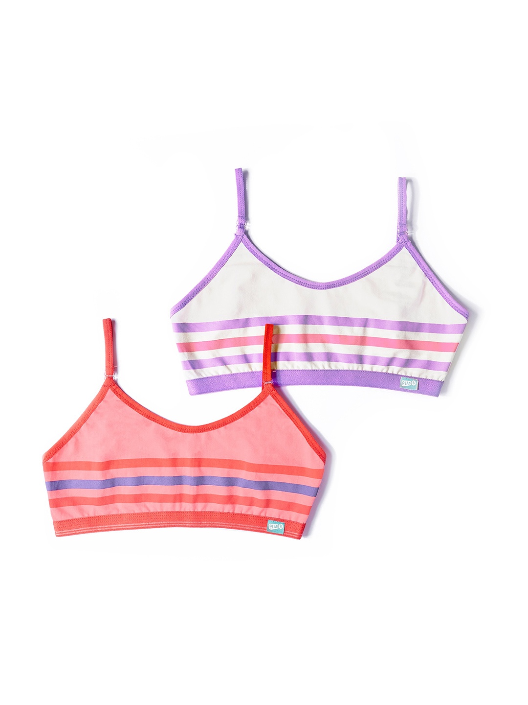 

You Got Plan B Pack Of 2 Cream & Coral Beginners Bra Full Coverage