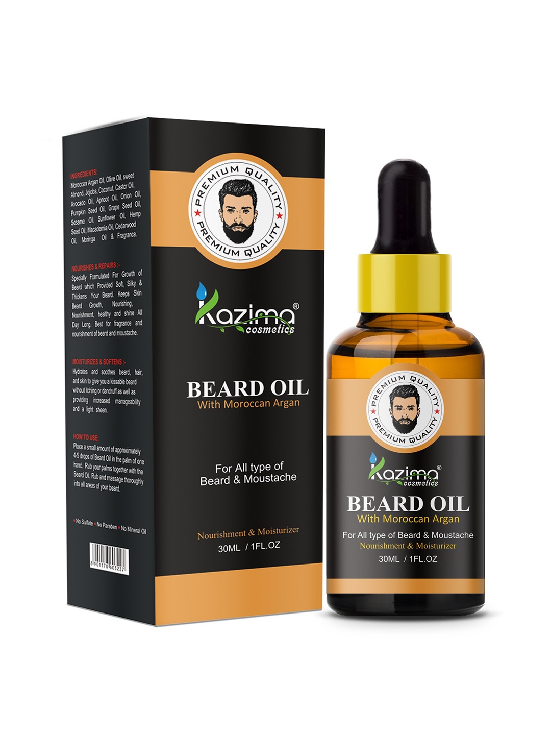 

KAZIMA Moroccon Argan Beard Oil 30 ml, Yellow